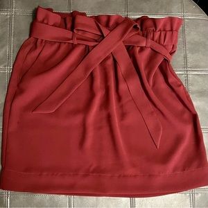 Express Paper Bag Waist Mini Skirt